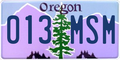 OR license plate 013MSM