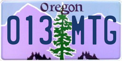 OR license plate 013MTG