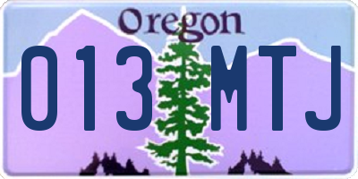 OR license plate 013MTJ