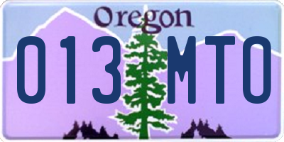 OR license plate 013MTO