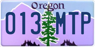 OR license plate 013MTP