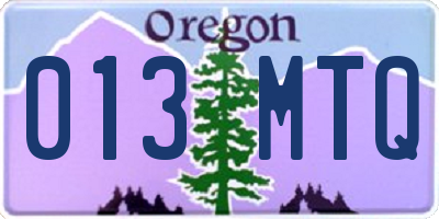 OR license plate 013MTQ
