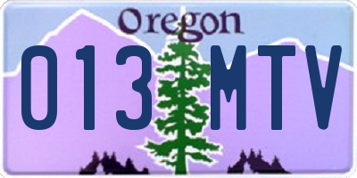 OR license plate 013MTV