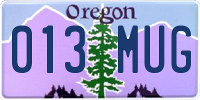 OR license plate 013MUG