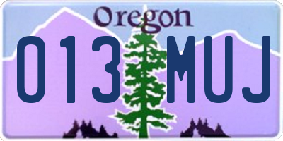 OR license plate 013MUJ