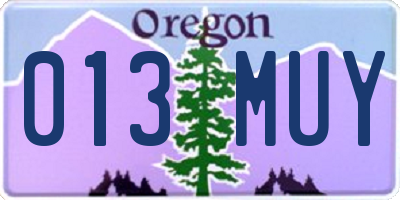 OR license plate 013MUY