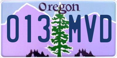 OR license plate 013MVD