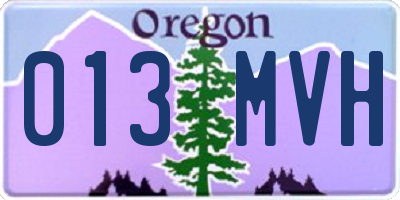 OR license plate 013MVH