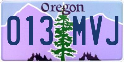OR license plate 013MVJ