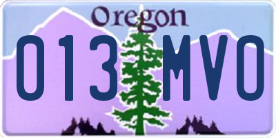 OR license plate 013MVO