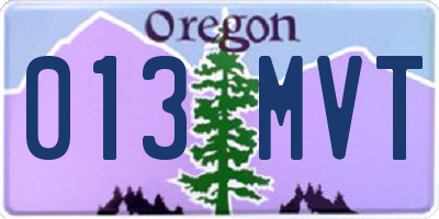 OR license plate 013MVT