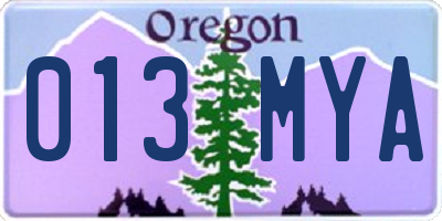 OR license plate 013MYA