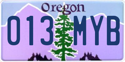 OR license plate 013MYB