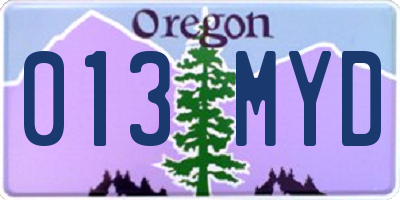 OR license plate 013MYD