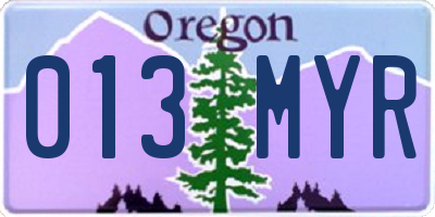 OR license plate 013MYR