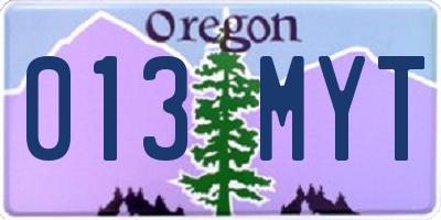 OR license plate 013MYT