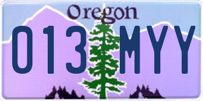 OR license plate 013MYY