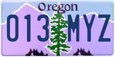 OR license plate 013MYZ
