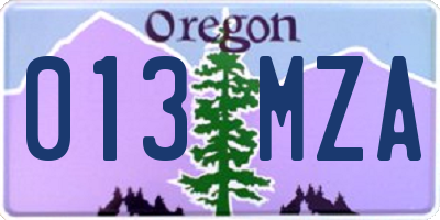 OR license plate 013MZA