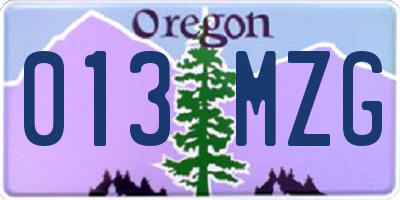 OR license plate 013MZG