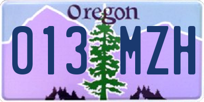 OR license plate 013MZH