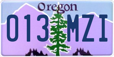 OR license plate 013MZI