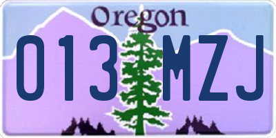 OR license plate 013MZJ