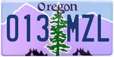 OR license plate 013MZL