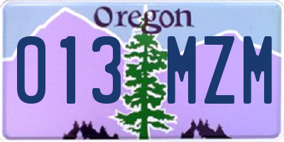 OR license plate 013MZM