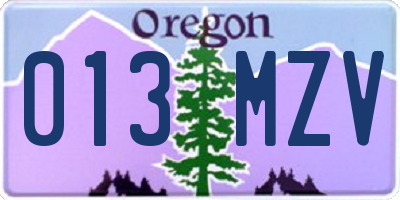 OR license plate 013MZV