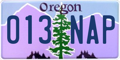 OR license plate 013NAP