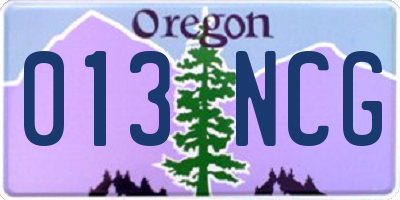 OR license plate 013NCG