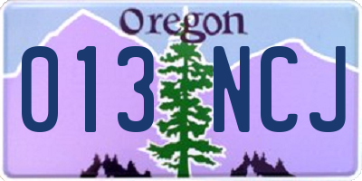 OR license plate 013NCJ