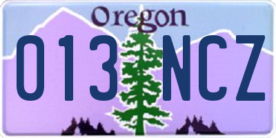 OR license plate 013NCZ