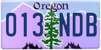 OR license plate 013NDB