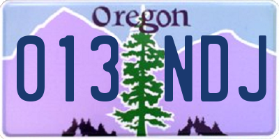 OR license plate 013NDJ