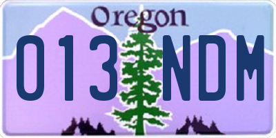 OR license plate 013NDM