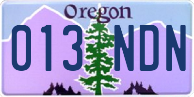 OR license plate 013NDN