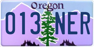 OR license plate 013NER