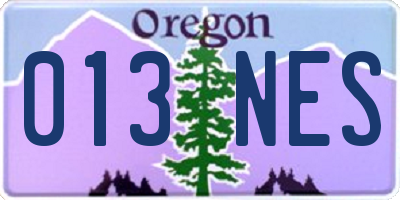 OR license plate 013NES