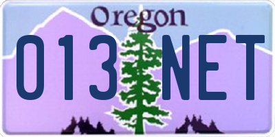 OR license plate 013NET