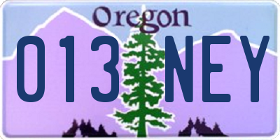 OR license plate 013NEY