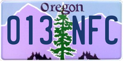 OR license plate 013NFC