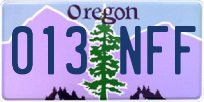 OR license plate 013NFF