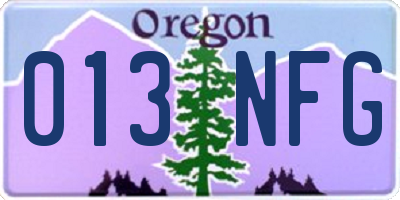 OR license plate 013NFG