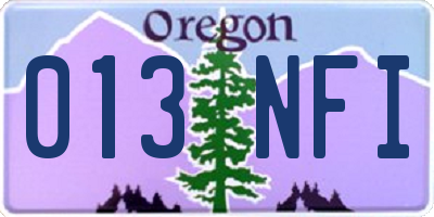 OR license plate 013NFI