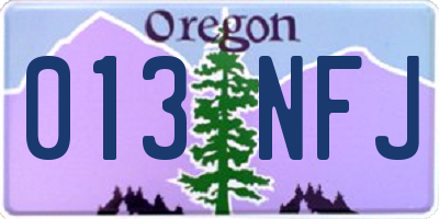 OR license plate 013NFJ