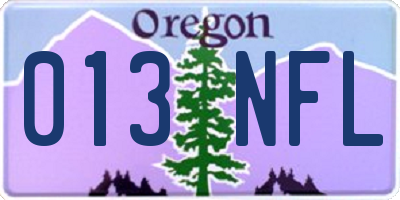 OR license plate 013NFL