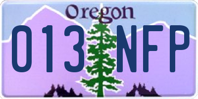 OR license plate 013NFP