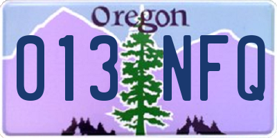 OR license plate 013NFQ